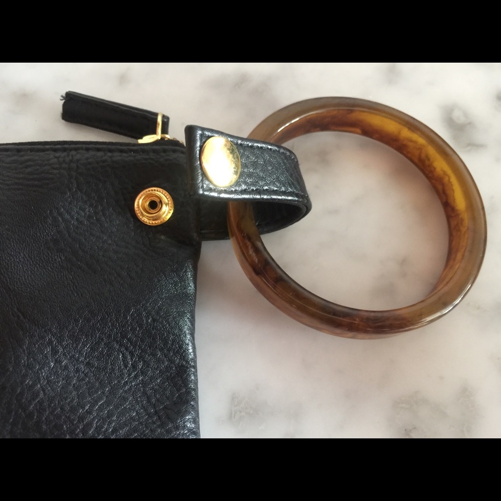Vegan Leather & Canvas Monogram “L” Clutch - Picture 3 of 4